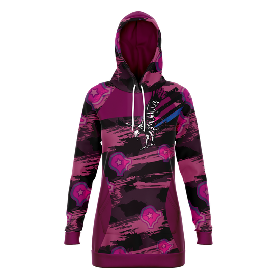 JUSTICE WINGS LONGLINE HOODIE - PINK